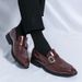 Men's Embossed Glossy Leather Dress Shoes - British Style Pointed Toe Formal Shoes For Wedding & Business (Black, Brown, Blue) - Sizes 38-46_vogvips.com