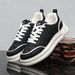 Men's Lightweight Embroidered Platform Sneakers White Casual Trendy Versatile Fashion Sports Shoes_vogvips.com