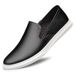 Men's Round Head Two-layer Cowhide Casual Men's Board Shoes Sleeve Breathable Lat Heel Board Shoes Shallow Mouth Men's Shoes_vogvips.com