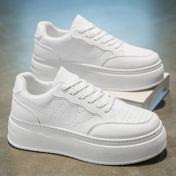 Men's Shoes Breathable Little White Shoes Men's Platform Sneakers Casual Black Board Shoes_vogvips.com