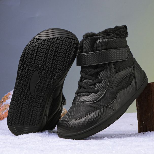 Winter Children's High Top Plus Velvet Thickened Wide Head Cotton Shoes Outdoor Warm Snow Boots_vogvips.com