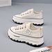 2026 Spring New Thick-Soled Height-Increasing Canvas Shoes, White Sneakers, Internet-Famous Thin Casual_vogvips.com