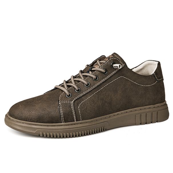 Men's Little White Shoes Leather Board Shoes Soft Leather Soft Sole Breathable Sports And Leisure Shoes Men_vogvips.com