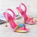 Heel Sandals New Summer Sexy One Strap Rhinestone High Heels Versatile Thin Heel Colorful Fashion Sandals Women Sandals_vogvips.com