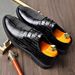 Men's Business Formal Leather Shoes Spring Autumn British Style Lace-Up Casual Wedge Heel Wholesale_vogvips.com