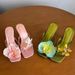 Flower Decoration Clip-toe High-heeled Sandals For Women Summer Outdoor New Style Net Celebrity Travel Beach Shoes_vogvips.com