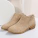 British Style Short Pointed Toe Martin Boots 2024 Large Size Chunky Heel Back Zipper Single Shoes_vogvips.com