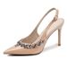 Pointed Toe Rhinestone Sandals For Women, Backless 2025 New Summer Style, Stunning Thin Heel High Heels, French Light_vogvips.com