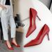 New Single Shoes Pointed Stiletto Red High Heels Professional Women's Shoes Black Work Shoes_vogvips.com