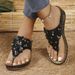 Rivet Flower Sandals, Size 43 Wedge Heel Women's Shoes, 2025 Pinch Toe Slippers_vogvips.com