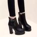 Heels Super High Heels, Waterproof Platform, Heeled Short British Style, Thick Soled Martin Autumn And Winter Women's_vogvips.com