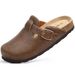 Bebealy Fashion Vegan Leaher For Women Men Comfy Cork Foobed Mules Unisex Poao Shoes New Lady Clogs Wih Arch_vogvips.com