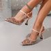 High-end Wedding Party Women's Shoes, Summer Lace Stiletto Sandals, Rhinestone High-heeled Shoes With Shoe Buckle_vogvips.com