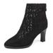 Summer New Hollow Single Pointed Toe Rhinestone Thick Heel Women's Sandals Mesh Short Boots High Heels_vogvips.com