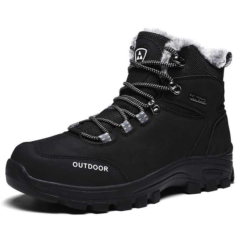 Winter Snow Boots Men Anti-slip Warm Soft Plush Casual Hiking Shoes Men Thick-soled Breathable Outdoor High-top Ankle Boots Men_vogvips.com
