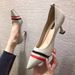 2024 Spring Autumn European And American Export Striped Shallow-Heel Pointed-Toe Stilettos, Ins-Style Workplace Trend,_vogvips.com