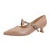 Retro Mid-heel Shoes 2025 New Large Size Women's Shoes Camellia Pointed High Heels Stiletto French Mary Jane Shoes_vogvips.com