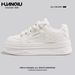 Huanqiu KMJZ1210 Women's White Sneakers Lightweight Casual Shoes With High-Looking Thick-Soled Mesh Insole Versatile And_vogvips.com