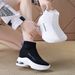 Women's Chunky Sole Platform Sneakers - Breathable High-Top Lace-Up Shoes With Back Zipper For Casual & Sporty Style_vogvips.com