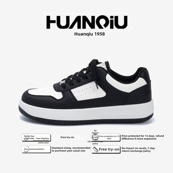 Men's Casual Sneakers ZHQ HY096 Global Style Spring Thick Soled Height Increasing Trendy Versatile White Color for Men_vogvips.com