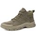Medium Tube Men's Shoes Casual Outdoor Men's Pigskin High-top Leather Splicing Labor Insurance Tooling_vogvips.com
