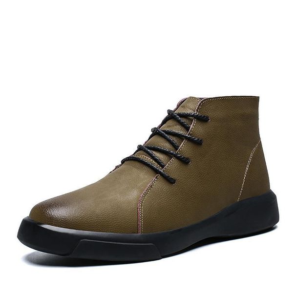 Clearance processing foreign trade broken code pick up special leather casual high-top leather shoes men's Martin boots plus cashmere cargo shoes_vogvips.com