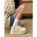 Platform Height Increasing Velcro Sneakers For Women 2025 New Fashion Small Women's Versatile Casual Sports White Shoes_vogvips.com