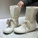 Women Boxing Boots Instant Dispatch~ Height-Increasing Martin For Women, Lace-Up Slimming Boxing Short Boots, Versatile Canvas Boots_vogvips.com
