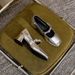 Vintage Mary Jane Chunky Heel Shoes With Shell Buckle - Square Toe Platform Sandals For Women (Silver/Black)_vogvips.com