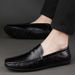 Spring Sole Soft Surface Breathable British Style Business Casual Leather Slip-On Trendy Loafers Men's Shoes_vogvips.com