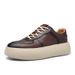 Suitable For All Seasons Men's Spring Lightweight Thick-Soled Sneakers Genuine Leather Fashion Loafers Versatile Sports Casual Shoes_vogvips.com