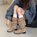 2025 Large Tube Long For Women, Over-the-Knee, Chunky Heel, Slimming, Pointed Toe, Belt Buckle, Ruched, Slouch Boots_vogvips.com