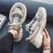 Spring New Breathable Mesh Sports Men's Trend Versatile Thick Sole Anti Slip Casual Running Dad Shoes_vogvips.com