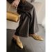 French Niche Design Square Toe Hollow Pleated Half Mules With Metal Buckle For Women Summer Outdoor Slippers_vogvips.com