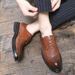 Euro Step 2025 New Korean Style Brogue Men's Trendy British Business Formal Leather Shoes_vogvips.com