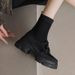 Handmade Women's Shoes Thick Sole Mechanical Knitted Stretch Sweet And Spicy Lace-up Functional Style Sock 2025 New_vogvips.com