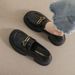 Platform Loafers Women's Retro One-pedal Small Leather Shoes Small College Style Single Shoes Women_vogvips.com