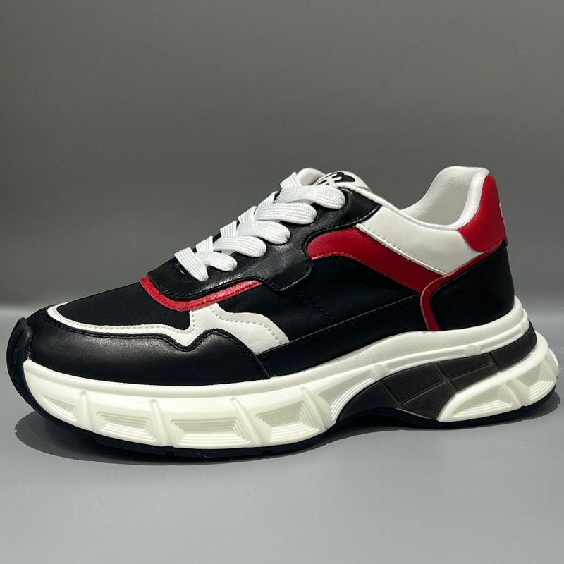 Sports 2024 Autumn New Lightweight Thick-Soled Height-Increasing Men's Genuine Leather Breathable Fabric Trendy Casual_vogvips.com