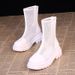 2023 Summer Thin Short Korean Style Platform Single Boots, Breathable Mesh Hollow Out Women's Boots_vogvips.com