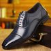 Large Size 2024 New Leather Brogue Color Block Carved Versatile British Business Formal Men's Shoes_vogvips.com