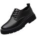 Autumn Large-toe Business Casual Leather , Lace-up, Soft-soled, Versatile Men's Formal Black Trendy Non-slip Dress_vogvips.com