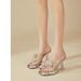 Floral High Heels Waterproof Platform Slip-On Outdoor 2025 Summer New Crystal Chunky Heel Women Sandals_vogvips.com