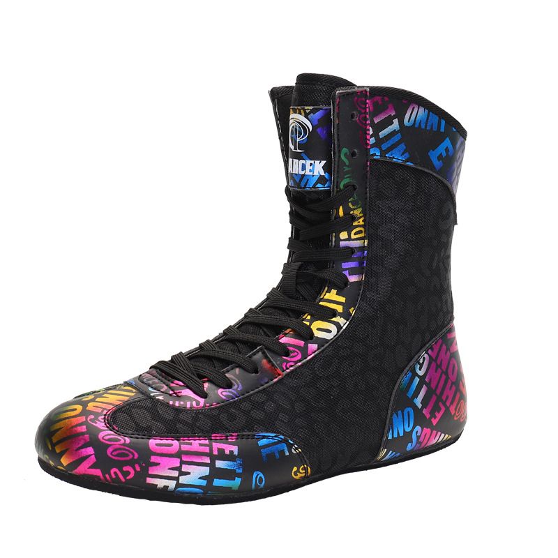 Unisex Shoes Boxing Shoes Men's And Women's Shoes Squat Deadlift Sanda Fighting Training Shoes Children's Professional Fighting Shoes Breathable_vogvips.com
