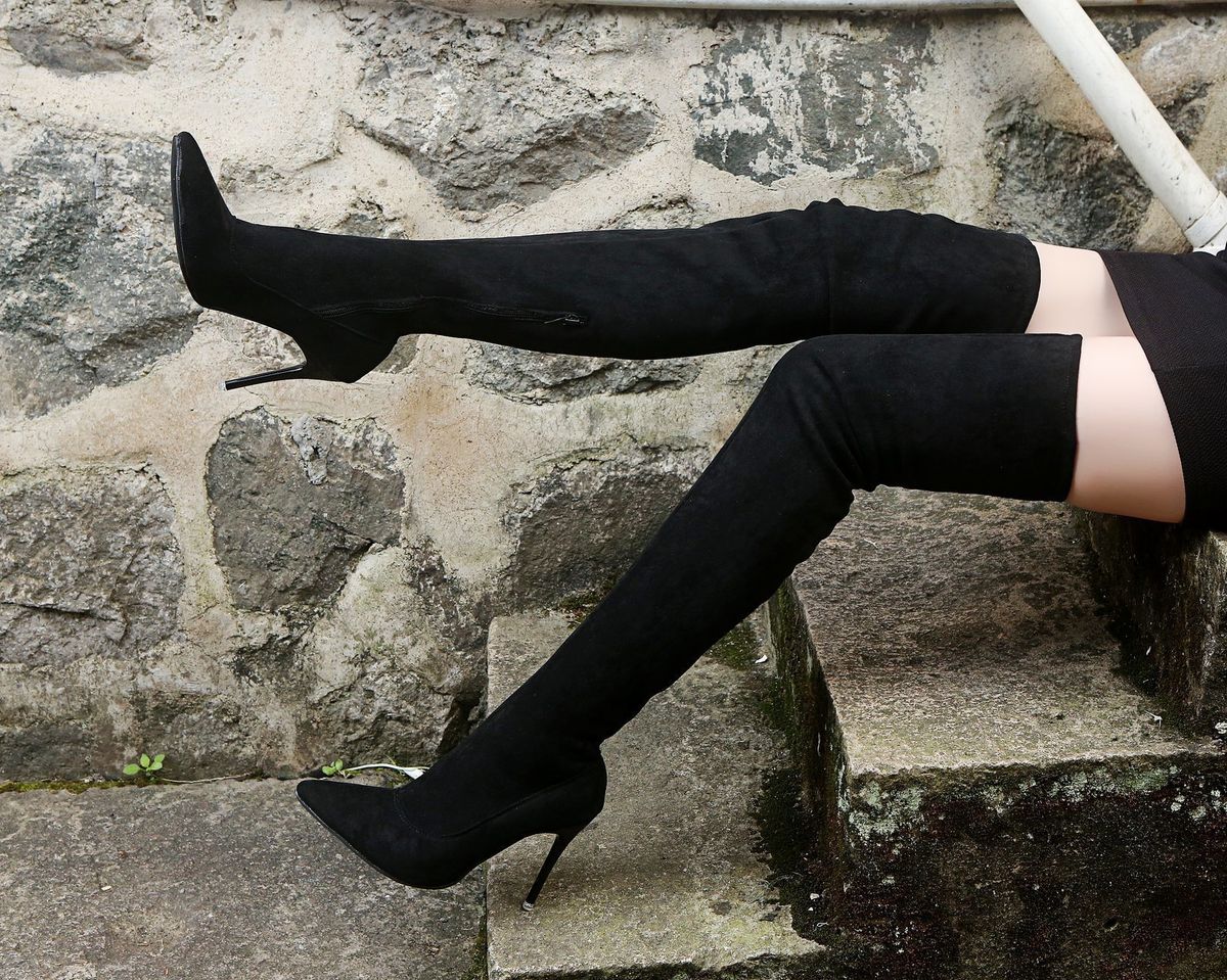 Size 37, 585g, New Elastic High Over-the-Knee 20 Sexy Women's Boots, Slimming Thin Heel Long Boots_vogvips.com