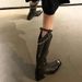 Long For Women 2021 New Autumn Winter Goddess Style Metal Chain Mid Square Toe Chunky Heel High Boots Over The Knee_vogvips.com