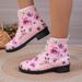 2025 Rose Print High-top Women's Plus Size Martin Autumn Winter New Fashion Work Boots_vogvips.com