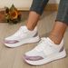 Cross Border 2025 Autumn New Women's Casual Flat Sports Large Size Strappy Mid Heeled Mesh Shoes Fashionable_vogvips.com
