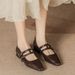 Autumn Winter New Style Single Square Toe Retro Thick One Strap Mary Jane Low Heel Shallow Mouth Leather Shoes Sole Soft_vogvips.com