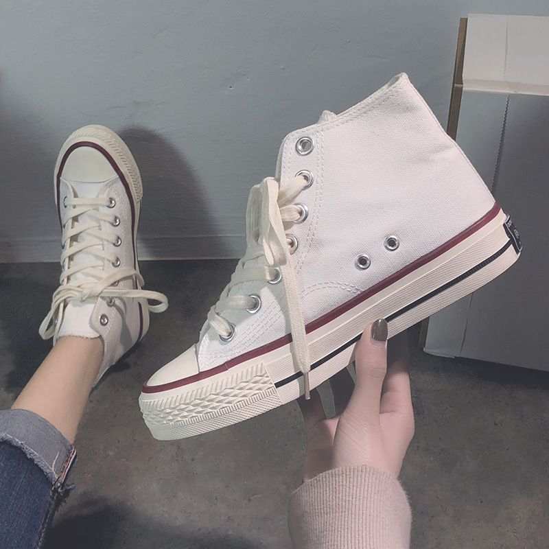 High Top Canvas Shoes Student Korean Version All Match Board Shoes 2024 New 1970s Women's Shoes Cloth Shoes Wholesale Vulcanized Shoes_vogvips.com