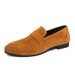 Men's Small Leather Shoes Casual Daily Loafers Simple Suede Slip-on Fashion Shoes_vogvips.com